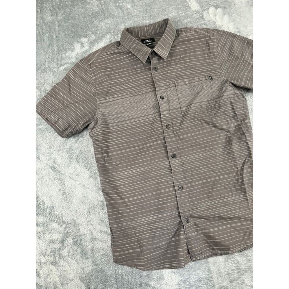 Men's Medium Gray Pattern O'neill Short-Sleeve Bu… - image 6